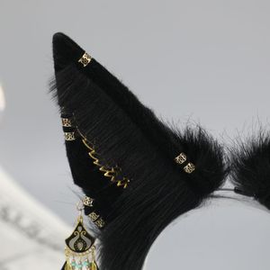 E0054 Anubis Temple Plush Wolf Ear Diadema Cosplay Comic Con Party Costume Headpiece - Product Image 2
