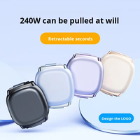 Câble de données rétractable double Type-C à charge ultra-rapide 240W compatible avec les téléphones mobiles 15/16/17 et tablettes Android