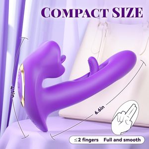 Juguetes Sexuales Fobono para Mujeres, Vibrador 3 en 1 con Lengua en Forma de Rosa, 7 Modos de Beso y Aleteo, 10 Modos de Vibración para Placer <span class=keywords><strong>Sexual</strong></span> - Product Image 6