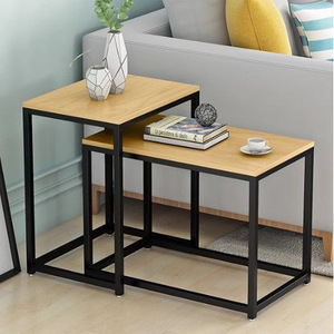 Passing On <b>The</b> <b>Kingdom</b> Nesting Coffee Table Wood Top Metal Frame Living Room Sofa Side Table Small Apartment Use - Product Image 3