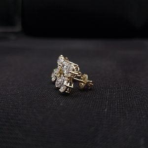 Pendientes de diamantes de platino para mujer, piedras de corte brillante solitario clásico, joyería fina para boda, compromiso, uso diario - Product Image 3