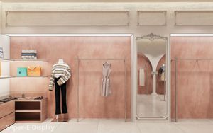 Modern Customized Fashion Boutique Interior Decor Women's Clothing Display Rack Wood Metal <strong>Shelves</strong> for Retail Store - Product Image 2