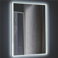 Miroir LED avec cadre en acrylique, interrupteur tactile intelligent, capteur et interrupteur tactile