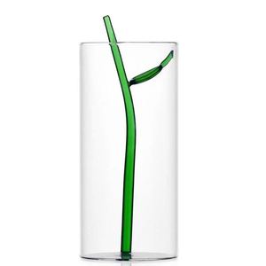 Green Leaf <b>Glass</b> Minimalist Tabletop <b>Vase</b> by Ichendorf Italy for Home Decor - Product Image 1