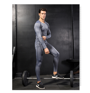 Kompression T-Shirt Benutzer definiertes Logo Langarm Schnellt rocknende Basketball Lauftraining Kleidung Basis schicht Männer GYM <span class=keywords><strong>Shirts</strong></span> - Product Image 2