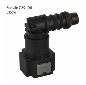 Haofa stock 7.89mm hose 5/16 size ID6 elbow 90 degree female plastic fittings auto fuel line quick coupling connector