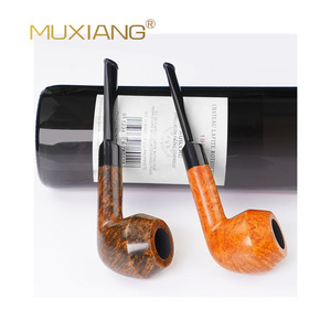 Muxiang Wooden Smoking Pipe Bent Type Solid Wood Tobacco Pipe For Men Gift - Product Image 5