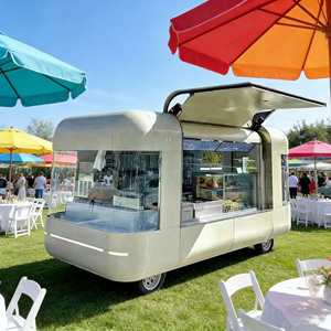 Carrito de Comida con Sistema de Agua Caliente Integrado, Carrito Móvil de Bebidas para la Venta de Café Caliente, Té y Bebidas Instantáneas - Product Image 1