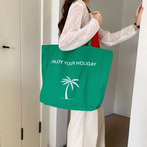 Summer Outdoor Travel Beach <b>Tote</b> Bags Lightweight <b>Canvas</b> <b>Totes</b> Custom Logo <b>Canvas</b> Handbag for Ladies - Product Image 5