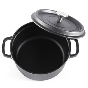 Utensilios de Cocina Precurados de <span class=keywords><strong>Hierro</strong></span> <span class=keywords><strong>Fundido</strong></span>, Cacerolas de 20/22/<span class=keywords><strong>24</strong></span>/26/28 <span class=keywords><strong>cm</strong></span>, <span class=keywords><strong>Olla</strong></span> Holandesa - Product Image 3