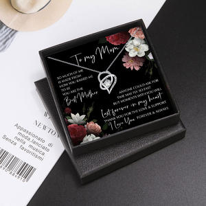 SC vendita calda ti amo fino alla <span class=keywords><strong>luna</strong></span> e collana posteriore regalo per la festa della mamma collana in <span class=keywords><strong>argento</strong></span> con cuore <span class=keywords><strong>d</strong></span>'amore vuoto con scatola di carte - Product Image 5