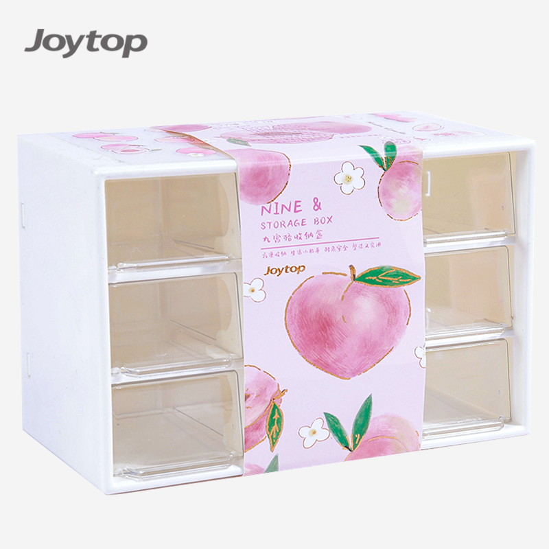 Joytop 4904, оптовая продажа, акция, персиковые маленькие аксессуары, школьный и офисный органайзер, пластиковый ящик для хранения с 24 наклейками