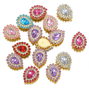 סיטוני גבישי נוצץ קריסטל מוזהב סיטוני אבני חן לתפור על אבני חן עבור בגדי diy קישוט בגד - Product Image 3