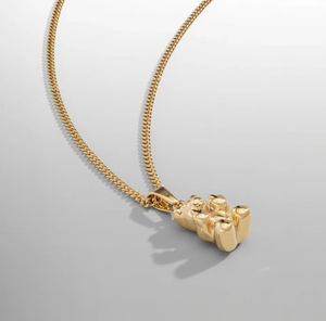 Inspire collar de acero inoxidable impermeable 18K chapado en oro lindo oso ofensivo divertido colgante encantos para la fabricación de joyas de los hombres - Product Image 6
