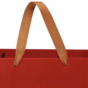 Customized Personalized Pattern with Cotton-lined Handles, Foldable Retail Shopping Packaging, <b>Red</b> Cardboard Bag. - Product Image 3