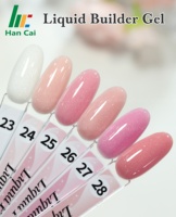 Gel de construction liquide OEM pour extension d'ongles, marque privée, longue tenue, couleur rose nude scintillante, pour salon de manucure
