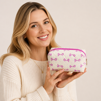 Sac cosmétique matelassé personnalisé avec logo, 23x11x11CM, trousse de maquillage, sac de toilette de voyage à imprimé floral tendance