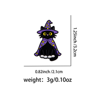 Broche en émail Magician Black Cat, mignonne broche sorcière, épingles de revers, badges pour sacs à dos, accessoires vestimentaires, bijoux de mode, cadeau