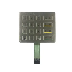 Keypad Numerik Baja Tahan Karat Kustom 4X4 Keypad Logam