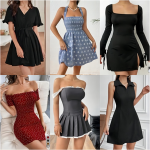 Vente en gros – Nouveautés Été 2026 : Robes Décontractées Col V pour Femmes, Tops en Polyester/Coton Assortis, Tailles Mixtes, Vêtements d'Occasion de Marque - Product Image 4