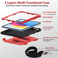 Nouveau étui de Protection robuste et durable créatif pour iPad 10 11 10.9 et 11 pouces tablettes 360 support rotatif en PC + TPU