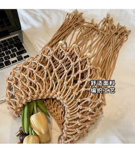 Bolso <span class=keywords><strong>de</strong></span> hombro <span class=keywords><strong>de</strong></span> cuerda <span class=keywords><strong>de</strong></span> algodón con flecos <span class=keywords><strong>de</strong></span> macramé hecho a mano <span class=keywords><strong>de</strong></span> estilo bohemio, bandolera <span class=keywords><strong>de</strong></span> malla <span class=keywords><strong>de</strong></span> <span class=keywords><strong>ganchillo</strong></span> personalizada con borla larga - Product Image 4