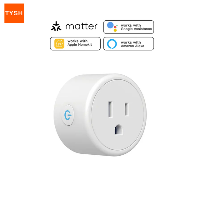 TYSH Matter Smart Home Us Standard Wifi Smart Plug Socket Work With Alexa Google Homekit