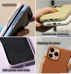 Nouveau Ins Girly Lychee PU étui de téléphone en cuir pour iPhone 17 16 15 14 13 <span class=keywords><strong>Pro</strong></span> Max Android <span class=keywords><strong>Smartphone</strong></span> couverture Chic couleurs - Product Image 3