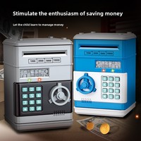 Tirelire pour enfants avec fonction de dépôt/retrait ATM, accessible par empreinte digitale et mot de passe, motif dessin animé