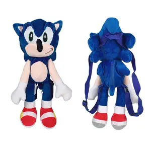 2022 Nova Sonic Plush Mochila Grande Saco De Escola Das Crianças Atacado Cartoon Super Sonic Plush Bag Brinquedos para Crianças