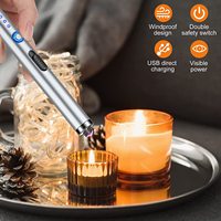 Briquet sans flamme à arc plasma USB à LED directe d'usine avec affichage numérique pour le camping et l'allumeur d'incendie