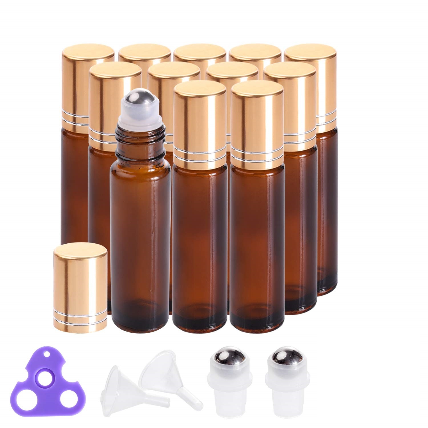 high quality perfume oil bottle 10ml plastic frosted deodorant amber colored glass roll on bottle metal roller ball gold cap