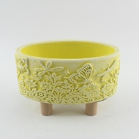 Pots à fleurs en ciment écologiques faits à la main, pots à bonsaï sculptés avec un design moderne pour la décoration de la maison et du jardin, capacité de 1 à 2 L