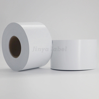 Rouleau d'étiquette adhésive thermique directe de couleur personnalisée Rouleau continu sans ligne en verre blanc Étiquette thermique sans ligne