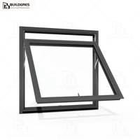 Fenêtre à auvent coulissant vers l'extérieur en alliage d'aluminium avec isolation phonique, design moderne pour cuisine