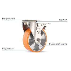 Fabrikneues <span class=keywords><strong>Design</strong></span> 3 4 5 6 8 Zoll mittelschwere Edelstahl rollen Schwenkbares Lenkrad zum Verkauf - Product Image 3