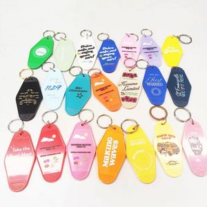 Wholesale Custom logo Promotional Blank Plastic Retro Vintage Motel Hotel Room Keychain - Product Image 3