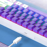 K61 True Mechanical Gaming Keyboard with Green Red Brown Black Switches Detachable Keycaps RGB Lighting