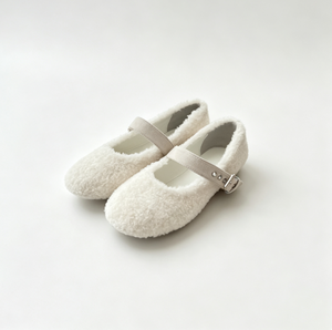 Zapatos Planos de Felpa Estilo Mary Jane, Color Sólido, Punta Cerrada, con Correa, Zapatos de Invierno para Mujer, Zapatos de Tacón Estilo Mary Jane en Blanco y Negro, Zapatos de Cuero Suave para Dama - Product Image 2