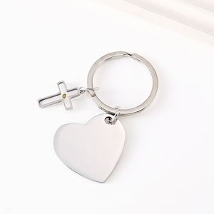 Stainless Steel Heart-shaped Mustard Seed Laser Engraving logo Color Printing Blank Material DIY Metal Keychain - Product Image 5