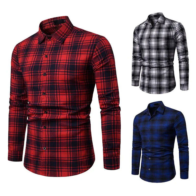 Laatste Mode Oem Custom Logo Mannen Plaid Button Katoen Gecontroleerd Flanel Shirts Gecontroleerd Cropped Shirt