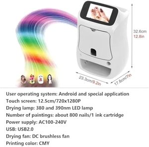 Imprimante à ongles, impression d'art sur les doigts, art 3D, motifs d'impression sur les ongles, machine à imprimer sur les ongles portable, machine à peindre les ongles - Product Image 6
