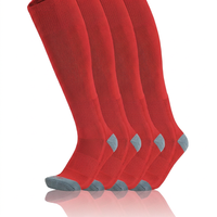 Chaussettes de sport en nylon 100% tricotées sur mesure pour tout-petits et jeunes, chaussettes de compression rouges pour garçon et fille