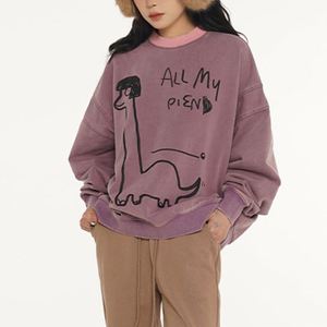 Personalizado Vintage Oversized Crewneck Sudadera Mujer Heavyweight Drop Shoulder Sudadera - Product Image 3