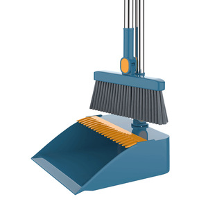Self <b>Cleaning</b> Dustpan and Broom Set Plastic Upright Sweeper with Dustpan <b>Teeth</b> for Floor Pet Hair Home <b>Cleaning</b> - Product Image 4