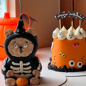 ของตกแต่งเค้กฮาโลวีนรูปผีน่ารัก สไตล์อินส์ พร้อมหมวกและไม้กวาด ทำจากกระดาษ สำหรับตกแต่งเค้กในวันฮาโลวีน - Product Image 1