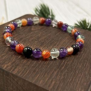 Bracelet en pierre naturelle avec perles de verre colorées, protection de l'aura, exportateur expérimenté de produits haut de gamme, fabrication sur mesure - Product Image 5