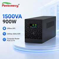 Onduleur de secours Europe 1500VA 900W 230Vac 50Hz AVR avec deux batteries 12V 9Ah, onde sinusoïdale simulée, temps de transfert 10ms pour Ordinateur, Routeur, TPV