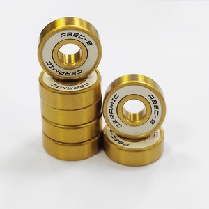 Custom Logo Skateboard Lagers Abec 9 11 Hoge Snelheid <span class=keywords><strong>608</strong></span> Goud Titanium Hybride Keramische Bal Skate Diepe Groef Kogellager - Product Image 3