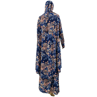 Vente en gros 6 couleurs 4 tailles par douzaine ensemble deux pièces imprimé de fleurs Hijab Abaya islamique musulman femmes prière vêtements quotidiens robe Caftan